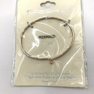 Rose Gold TONE Finished Mermaid Message Engraved Brass Bracelet FUN‎ NWT